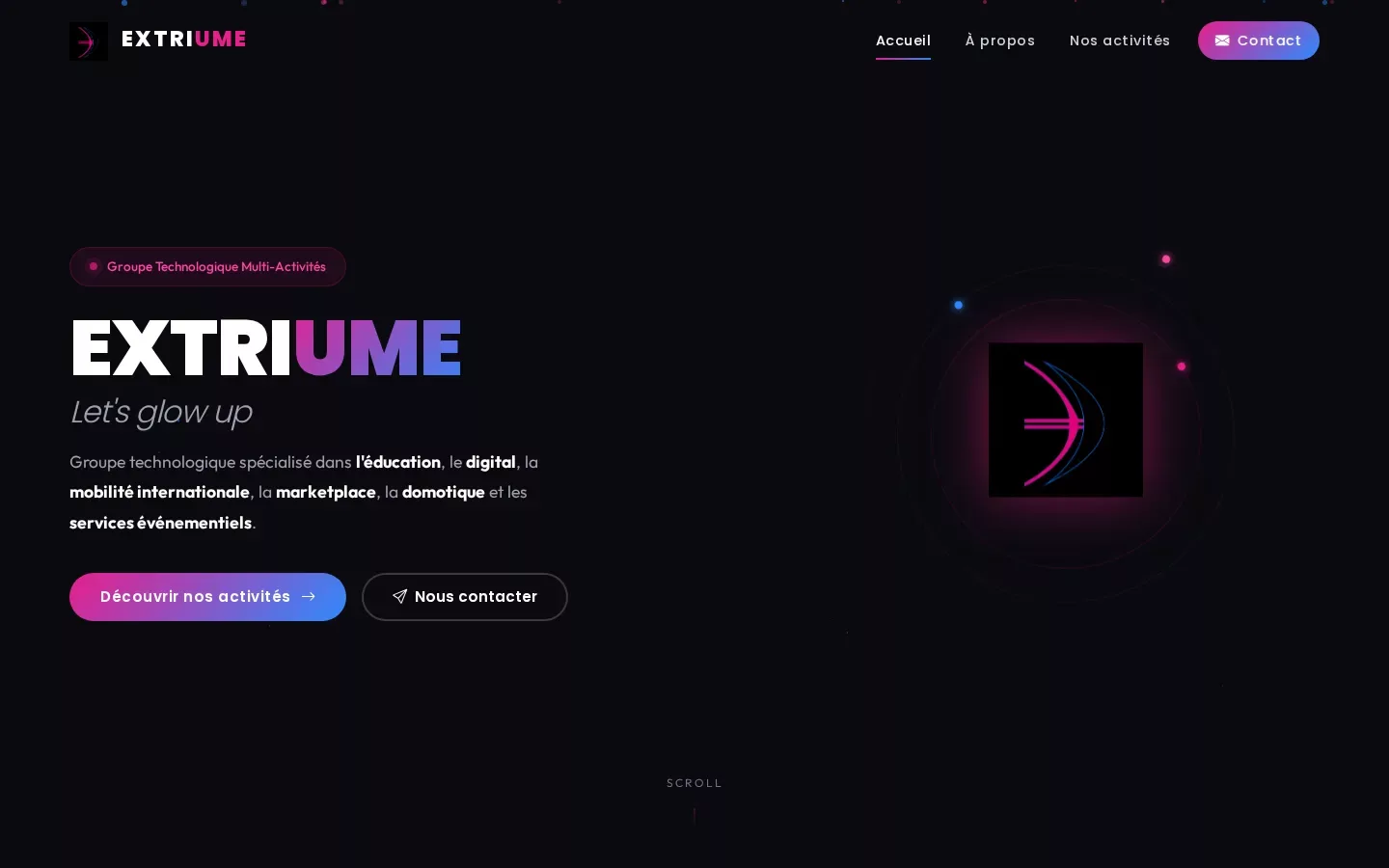 EXTRIUME — Site institutionnel / Groupe technologique